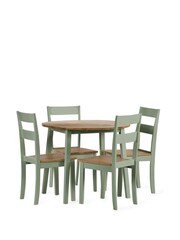 Julian Bowen Sage Green and Natural Oak Effect Linwood Dining Chair - Image 15 of 16