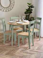 Julian Bowen Sage Green and Natural Oak Effect Linwood Dining Chair - Image 2 of 16