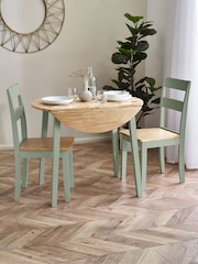 Julian Bowen Sage Green and Natural Oak Effect Linwood Dining Chair - Image 3 of 16