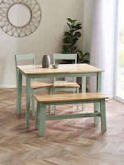 Julian Bowen Sage Green and Natural Oak Effect Linwood Dining Chair - Image 5 of 16