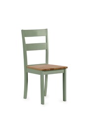 Julian Bowen Sage Green and Natural Oak Effect Linwood Dining Chair - Image 7 of 16