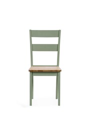 Julian Bowen Sage Green and Natural Oak Effect Linwood Dining Chair - Image 8 of 16