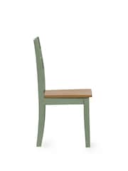 Julian Bowen Sage Green and Natural Oak Effect Linwood Dining Chair - Image 9 of 16