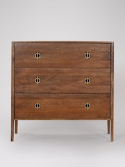 Swoon Mid Brown Morse Mango Wood Three-Drawer Chest Of Drawers - Image 6 of 7