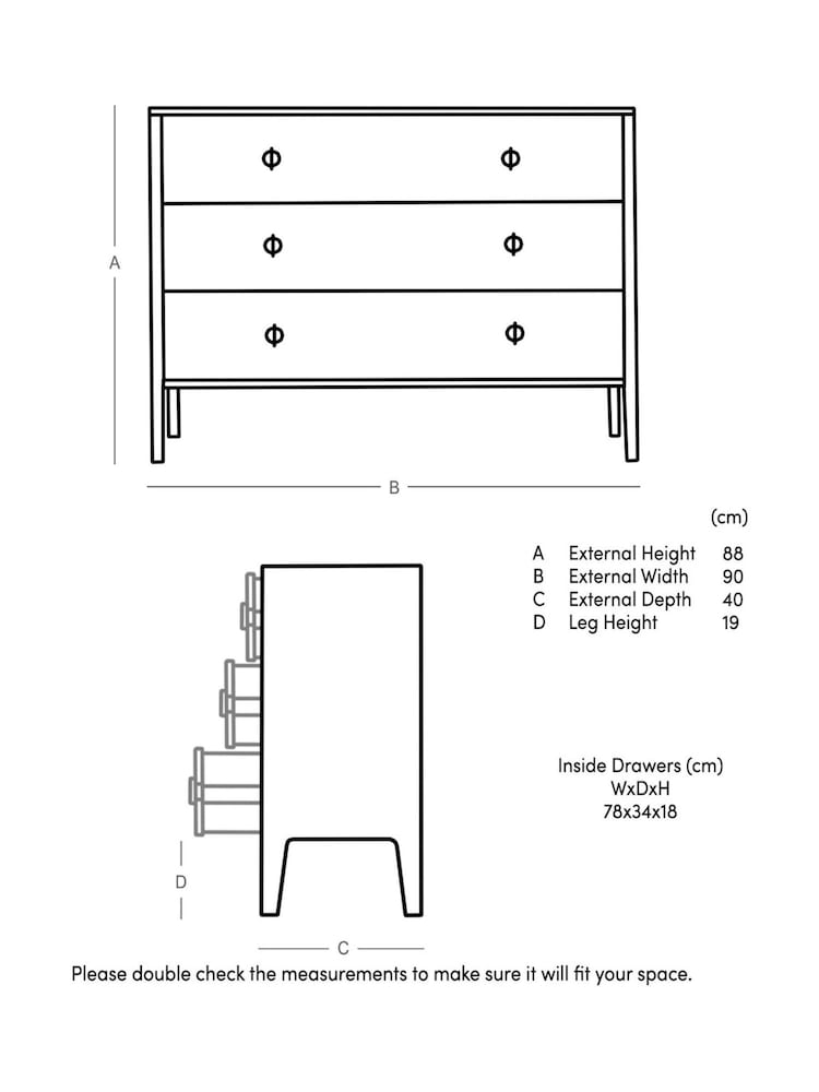Swoon Mid Brown Morse Mango Wood Three-Drawer Chest Of Drawers - Image 7 of 7 Swoon Mid Brown Morse Mango Wood Three-Drawer Chest Of Drawers - Image 7 of 7