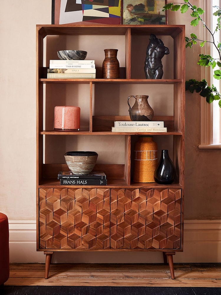 Swoon Mid Brown Terning Acacia Wood Two Door Shelving - Image 1 of 7