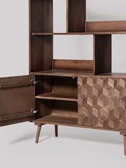 Swoon Mid Brown Terning Acacia Wood Two Door Shelving - Image 5 of 7