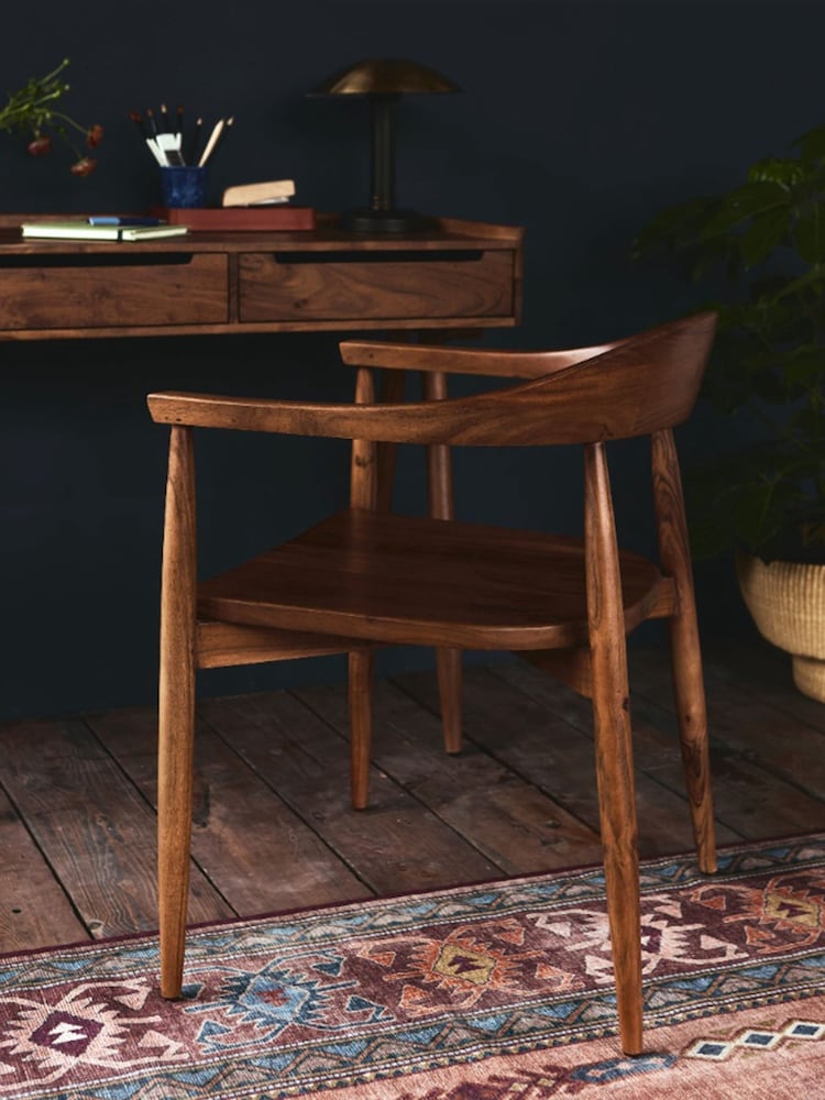 Swoon Mid Brown Olsen Mango Wood Dining Chair - Image 1 of 6 Swoon Mid Brown Olsen Mango Wood Dining Chair - Image 1 of 6