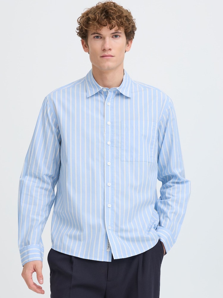 Casual Friday Blue CfZan Long Sleeve Relaxed Shirt - Image 1 of 8