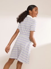 Lipsy White/Purple Stripe Jersey Collar Dress (5-16yrs) - Image 5 of 5