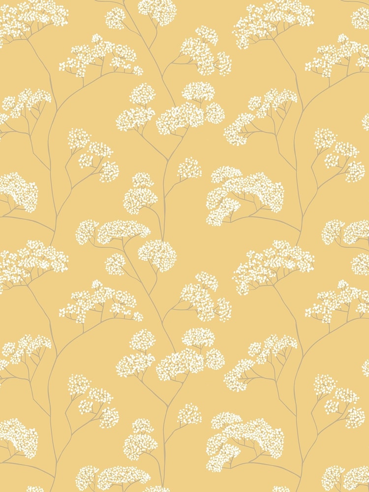 Hoopla Walls Gold Elderflower Trail Wallpaper A4 Sample - Image 1 of 1