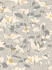 Hoopla Walls Gunmetal Botanical Leaves A4 Wallpaper Sample - Image 1 of 1