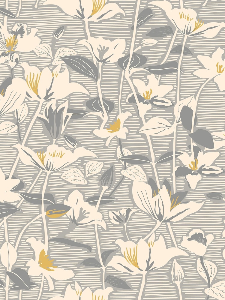 Hoopla Walls Gunmetal Botanical Leaves A4 Wallpaper Sample - Image 1 of 1