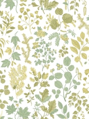 Hoopla Walls Olive Mix Botanical Leaves A4 Wallpaper Sample - Image 1 of 1