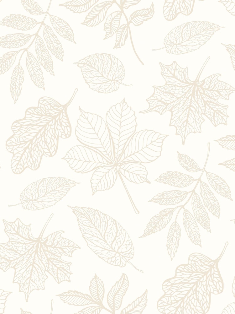 Hoopla Walls Oatmeal Leaf Silhouette A4 Wallpaper Sample - Image 1 of 1