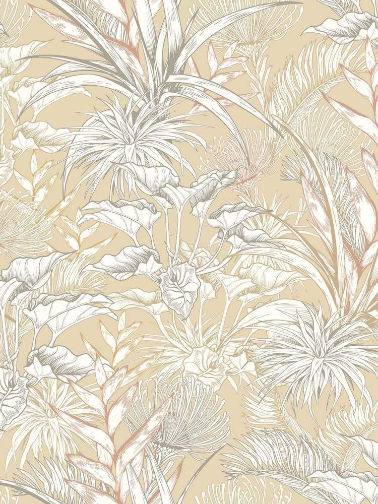 Hoopla Walls Hemp Tropical Canopy Wallpaper A4 Sample - Image 1 of 1 Hoopla Walls Hemp Tropical Canopy Wallpaper A4 Sample - Image 1 of 1