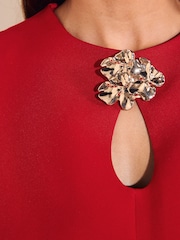 Friends Like These Red Brooch Mini Dress - Image 4 of 6