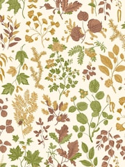 Hoopla Walls Ginger Olive Botanical Leaves A4 Wallpaper Sample - Image 1 of 1