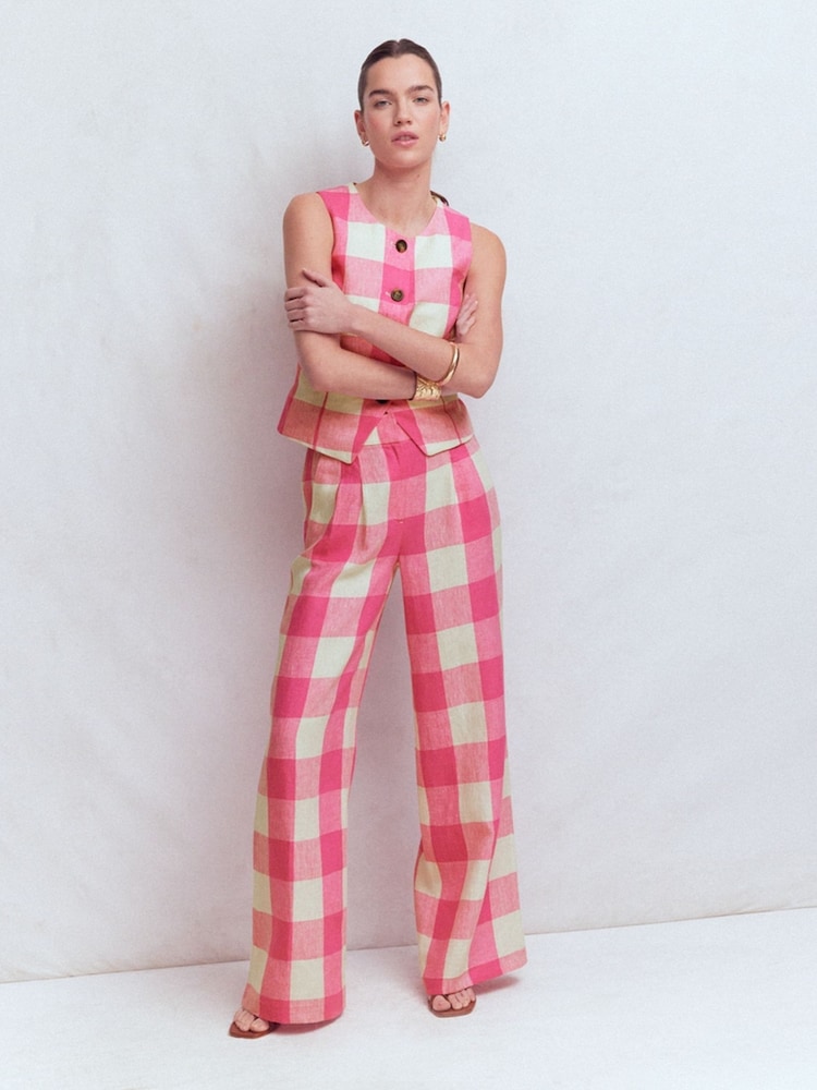 Boden Pink Kensington Linen Trousers - Image 1 of 2