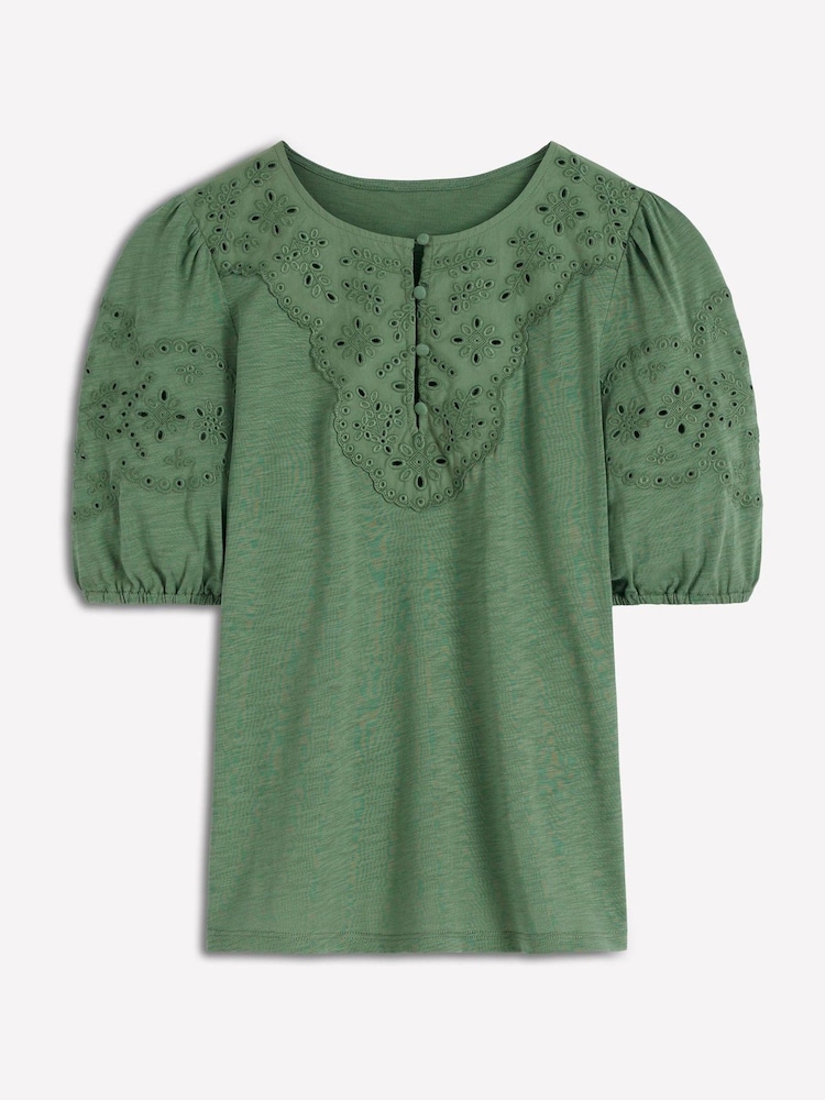 綠色 - Boden Ada Broderie Mix Top - 圖片 5，共 5