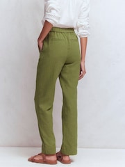 Boden Green Pull-on Double Cloth Trousers - Image 3 of 6