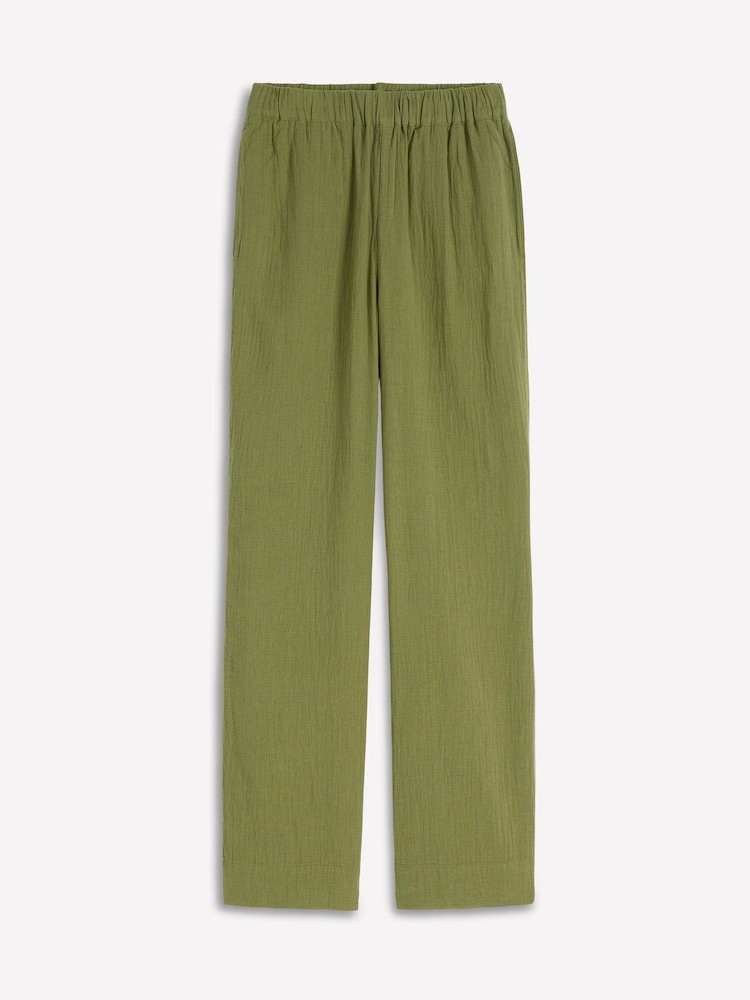 Boden Green Pull-on Double Cloth Trousers - Image 6 of 6