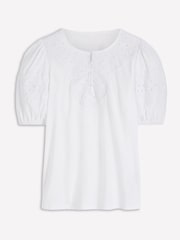 白色 - Boden Ada Broderie Mix Top - 圖片 5，共 5