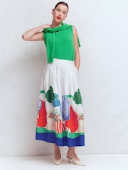 ホワイト - Boden Valentinaリネンスカート - 画像 1 / 6