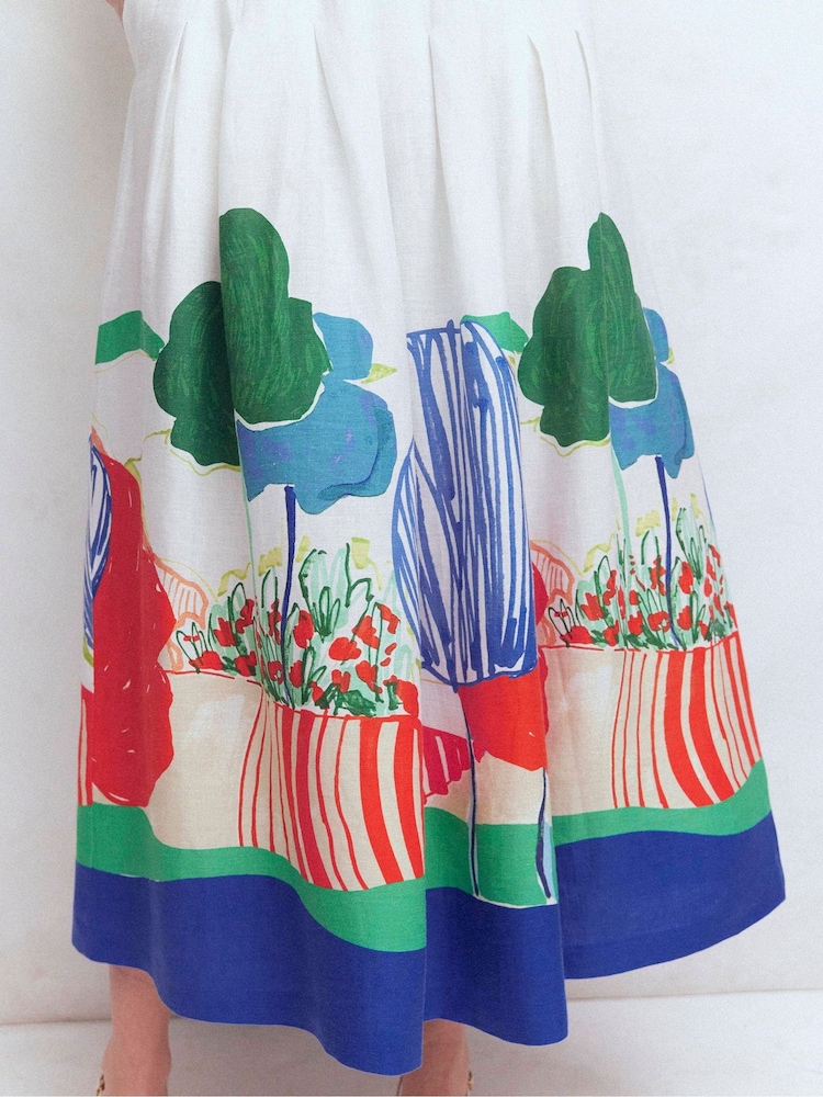 ホワイト - Boden Valentinaリネンスカート - 画像 2 / 6