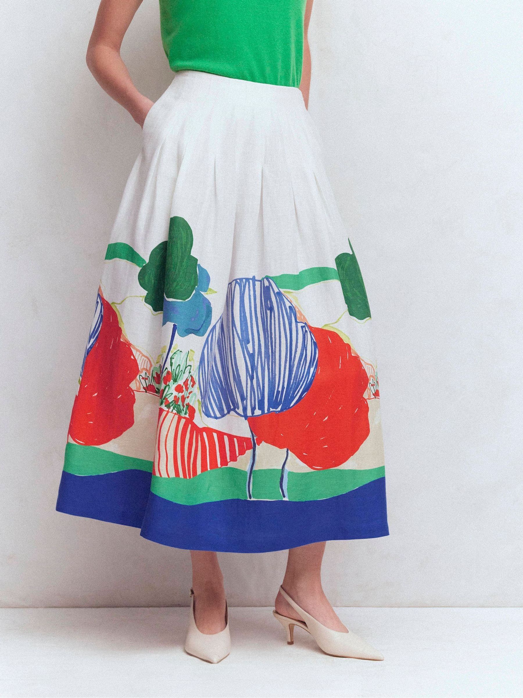 Buy Boden White Valentina Linen Skirt from Next USA