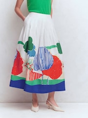 ホワイト - Boden Valentinaリネンスカート - 画像 4 / 6