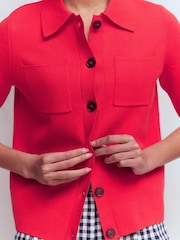 Boden Red Short Sleeve Knit Shirt - Image 2 of 7