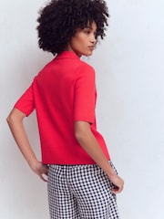 Boden Red Short Sleeve Knit Shirt - Image 3 of 7