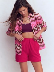 Boden Pink Pull-on Double Cloth Shorts - Image 4 of 6