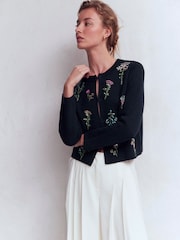 Boden Embellished Crop Cardigan - Imaginea 2 din 8