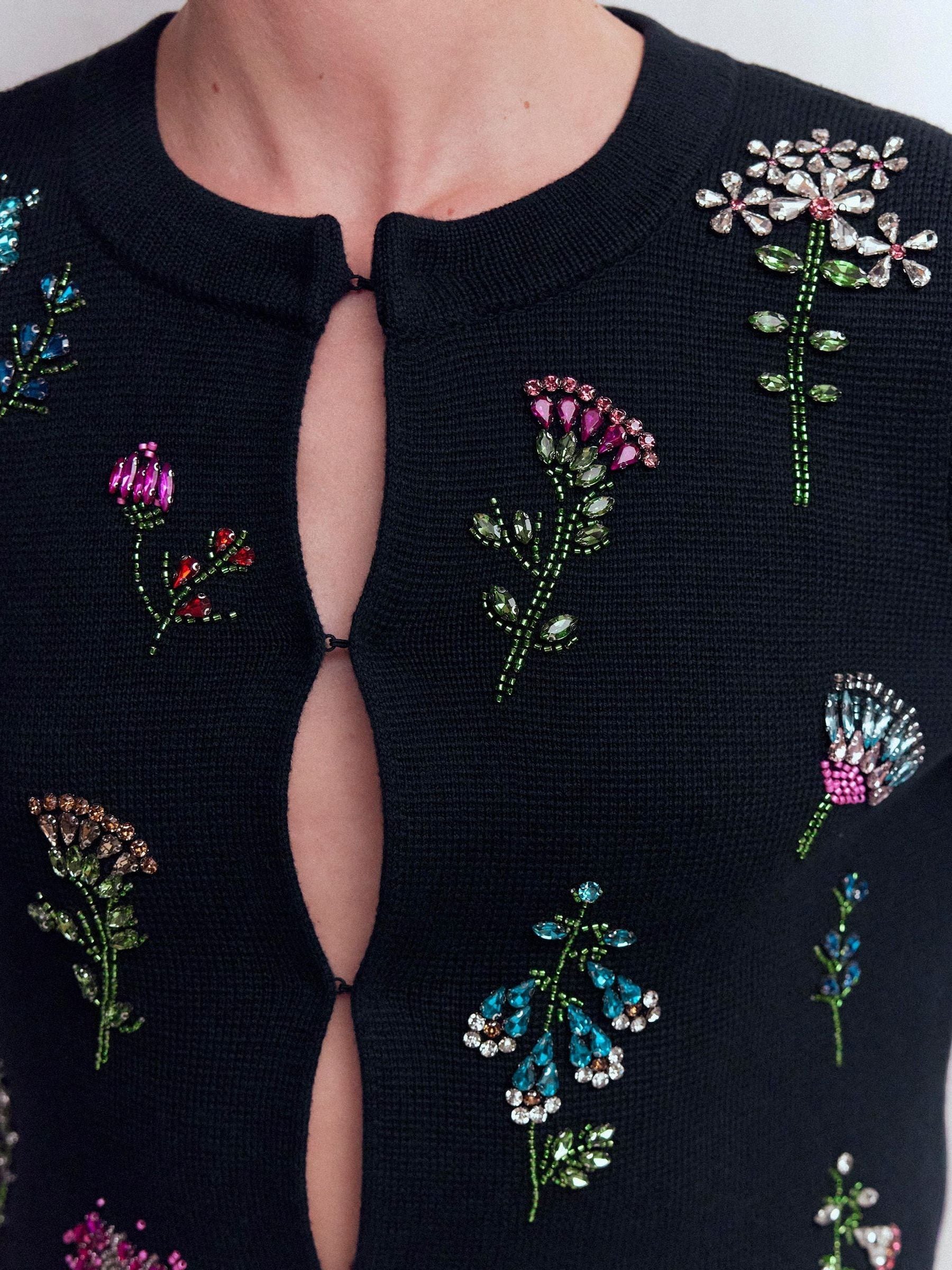Buy Boden Blue Embellished Crop Cardigan from Next USA