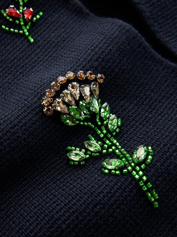 Boden Embellished Crop Cardigan - Imaginea 8 din 8