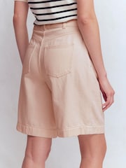 Boden Cream Denim Bermuda Shorts - Image 3 of 6