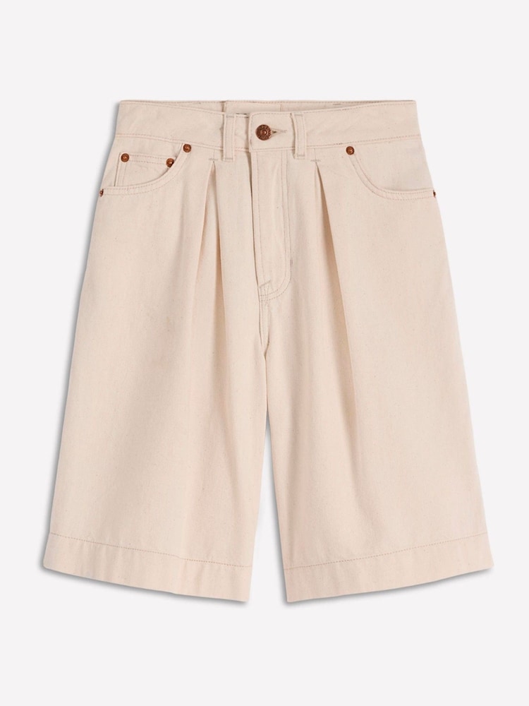 Boden Cream Denim Bermuda Shorts - Image 6 of 6