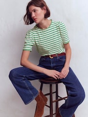 Boden Ivory Ali Scallop T-Shirt - Image 1 of 5