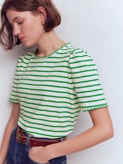 Boden Ivory Ali Scallop T-Shirt - Image 2 of 5