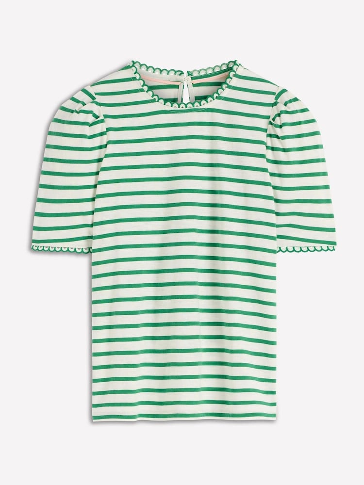Boden Ivory Ali Scallop T-Shirt - Image 5 of 5