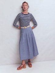 ブルー - Boden Valentinaリネンスカート - 画像 1 / 6