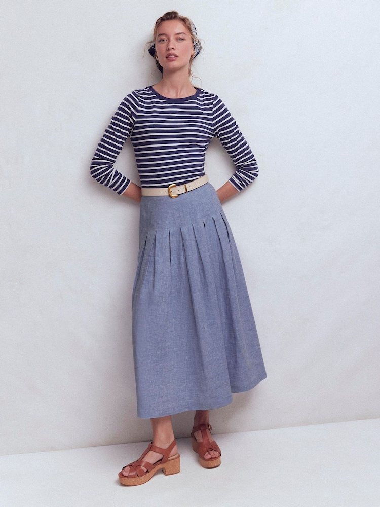 ブルー - Boden Valentinaリネンスカート - 画像 1 / 6