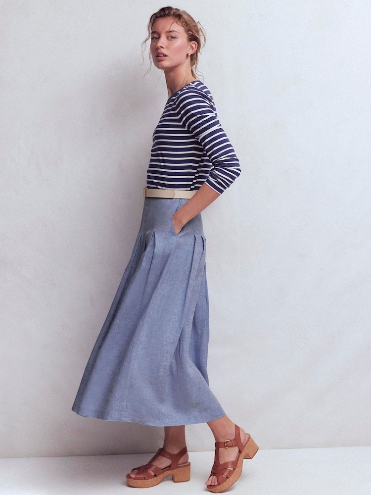 ブルー - Boden Valentinaリネンスカート - 画像 2 / 6