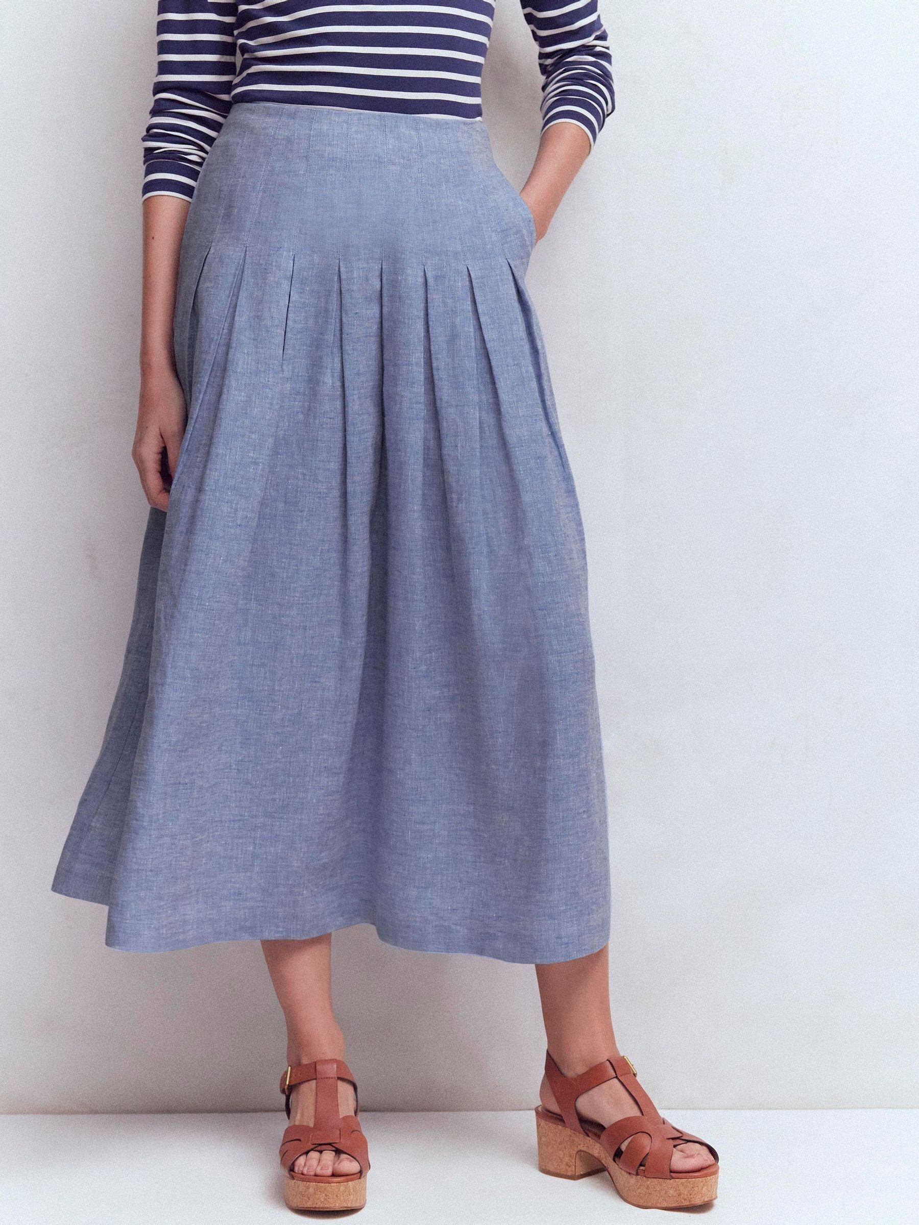 Buy Boden Blue Valentina Linen Skirt from Next USA