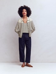 Boden Cream Liz Knitted Collared Cardigan - Image 4 of 7