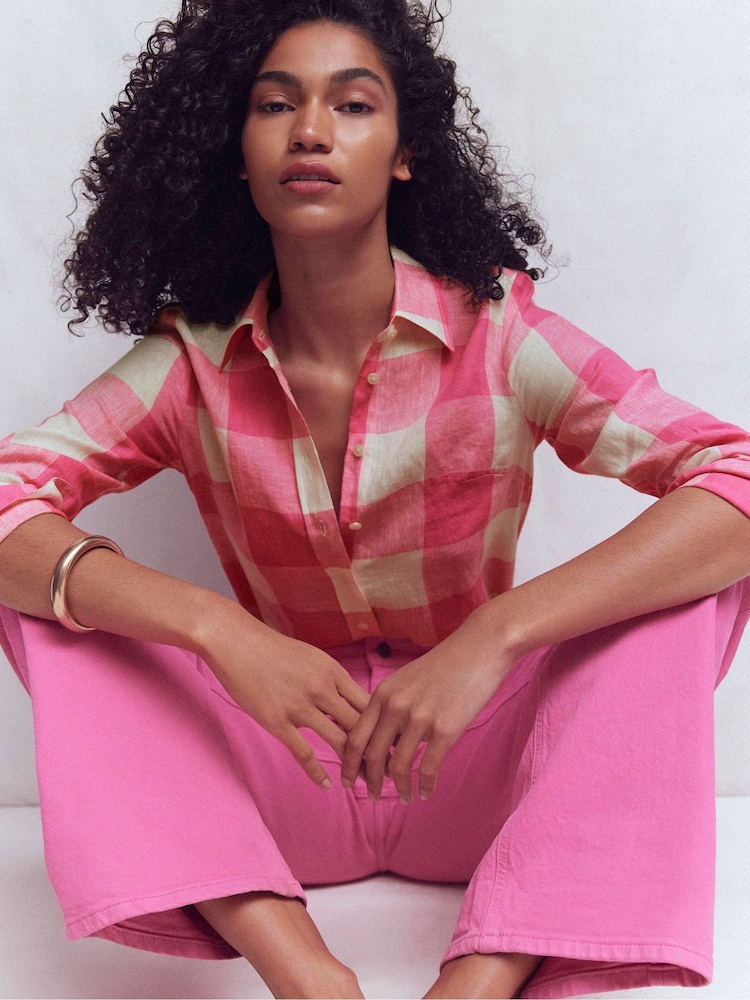 Boden Pink Sienna Linen Shirt - Image 1 of 6 Boden Pink Sienna Linen Shirt - Image 1 of 6