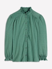 Boden Emily Pom Detail Ruffle Shirt - Imaginea 5 din 5