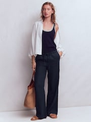 Boden Blue Islington Linen Trousers - Image 1 of 2